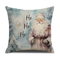 Housses de coussin de Noël minimalistes avec Père Noël aquarelle et motifs d'église - Père Noël Aquarelle Ho Ho Ho (YMX24-2)