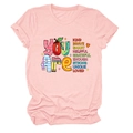 Close-up of pink round neck T-shirt featuring 'YOU ARE' inspirational screen print - Pink (Colorful Print)