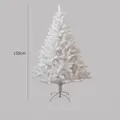 Lush 150cm white artificial Christmas tree with metal stand for holiday decor - Large White Flocked Tree