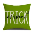 Green Halloween decorative pillow cover with Trick or Treat print and bat motif - Green TRICK (YMW10-7)
