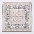 Beige paisley bandana with classic black and white floral pattern for hip-hop style - Beige Paisley (FJ-4) / 49x49cm