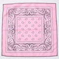 Pink paisley bandana with classic black and white pattern for hip-hop and outdoor use - Pink Paisley (FJ-5) / 49x49cm