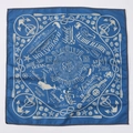Navy blue nautical bandana with white anchors and ropes print in polyester fabric - Dark Blue Nautical Theme (FJ-14) / 49x49cm