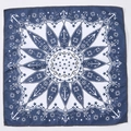 Navy blue paisley bandana with nautical anchor and compass print in polyester - Nautical Compass Dark Blue (FJ-16) / 49x49cm