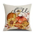 Hello Fall Kissenbezug mit Kürbis und Sonnenblume für herbstliche Sofadekoration - Ymf41-4 / 45*45cm (Nur Kissenbezug)
