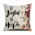 Fodera per cuscino in lino con zucca e motivo autunnale BE Joyful IN Hope su sfondo bianco - Stile Foglia di Acero BE Joyful IN Hope (YMF42-2)