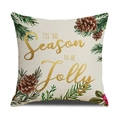 Christmas pillowcase with pine branches and 'Tis The Season To Be Jolly' text - Pine Needle Jolly (YMX62-3)