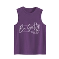 Women's purple Be Salty Stay Lit tank top with biblical quote and sleeveless crew neck - Purple (White Font)