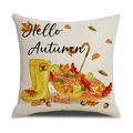 Funda de cojín Hello Autumn con botas de agua amarillas y estampado de hojas de maple - 45*45cm (Solo funda de almohada) / Botas de Lluvia Amarillas (YMF45-1)