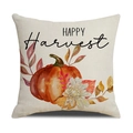 Quadratischer Herbst-Kissenbezug mit orangefarbenem Kürbis und HAPPY Harvest Aufdruck - Ymf41-1 / 45*45cm (Nur Kissenbezug)