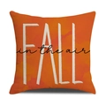 Orangener Leinen Kissenbezug mit Fall in the air Aufdruck für herbstliche Deko - Orange Fall In The Air Druck (YMF41-3)