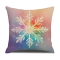 Rainbow gradient Christmas pillow cover with white snowflake print for sofa decor - Gradient Rainbow Snowflake (YMX55-9)