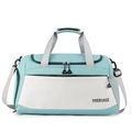 Borsa sportiva minimalista blu e bianca con tracolla regolabile e manici robusti - Verde