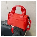Vibrant red nylon crossbody sports bag with adjustable shoulder strap and zip pocket - Red