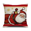 Christmas pillowcase featuring a hand-painted Santa Claus on a red linen texture - Santa Claus Style (YMX05-2)