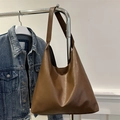 Brown vintage faux leather hobo shoulder bag with large capacity for women - Brown