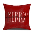 Roter Weihnachts-Kissenbezug mit Aquarell-Effekt und MERRY and bright Schrift - Merry and Bright Roter Buchstabenstil (YMA38-1) / 45x45cm(Nur Bezug)