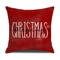 Roter Weihnachts-Kissenbezug mit weißem Segenstext und dekorativem Schneeflockenmuster - Christmas Blessing Roter Buchstabenstil (YMA38-4) / 45x45cm(Nur Bezug)