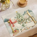 Set de table de Noël en lin avec motif bonhomme de neige et décorations festives d'hiver - Style Double Bonhomme de Neige Écharpe (CDX1-3)