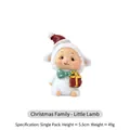 Mini Christmas sheep figurine with red hat and gift box, 5.5cm resin table decoration - Christmas Sheep