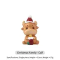 5.5cm brown Christmas cow figurine with red hat and stocking for desktop decoration - Christmas Calf