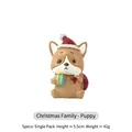 Christmas Corgi figurine with red hat and green gift box, 5.5cm resin ornament - Christmas Puppy