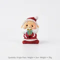 Miniature Santa Claus figurine holding a green gift box for Christmas desktop decoration - Christmas Family - Santa Claus