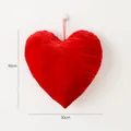 Rood hartvormig pluchen kussen met ophangtouw voor feestdecoratie, 30x30x9cm - Grote Harthanger