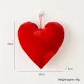 Rood fluwelen hartvormig pluche ornament van 25cm voor Valentijnsdag decoratie - Middelgroot Hart