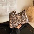 Chic leopard print shoulder bag with knotted strap and gold hardware accents - Khaki