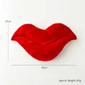 Plüschkissen in Lippenform aus rotem Samt für Valentinstag, Größe 50cm x 27cm - Lippen 50cm (5999499412637)
