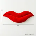 Red lip-shaped decorative pillow 50cm wide with soft velvet texture for couples gifts - Lip C-Style / 50 cm