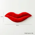 Red lip-shaped plush decorative pillow, soft fabric for parties, 40cm x 15cm size - Lip C-Style / 40 cm