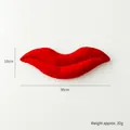 Red velvet lip shaped decorative plush cushion with 30cm width for party decor - Lip C-Style / 30 cm