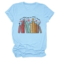 Light blue cotton t-shirt featuring 'it's a good day to read' book and flower graphic - Light Blue (Black Text)