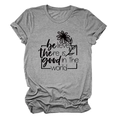 Dettaglio di una t-shirt grigia a girocollo con risvolti alle maniche e stampa slogan - S / Grigio Scuro (Font Nero)