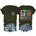 Front and back detail of olive green T-shirt with inspirational graphic prints - Army Green (White Print)
