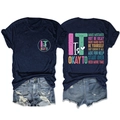 Detail of navy t-shirt with inspirational print and distressed denim shorts set - Navy (White Print)