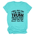 Detail of turquoise cotton t-shirt featuring bold black graphic slogan print and rolled sleeves - S / Deep Water Blue