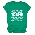 Detail of rolled sleeve and white slogan print on emerald green cotton t-shirt - S / Dark Green