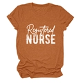 Burnt orange Registered Nurse t-shirt featuring vintage white script on soft cotton fabric - Burnt Orange (White Text)