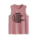 Detail des staubrosa Tanktops mit Aufdruck Moms Against White Baseball Pants Slogan - Roségold
