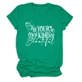 Detail of rolled sleeve and butterfly art print on green cotton t-shirt for women - S / Tops / Dark Green