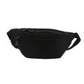 Minimalist black versatile fanny pack with durable double zippers and adjustable strap - Black