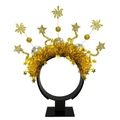 Festlicher goldener Party-Haarreif mit Glitzersternen, Diskokugeln und Pailletten - 2026 Silberne Kugel Stil (YAY23005) / Silber