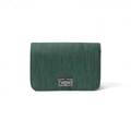 Deep green textured crossbody bag with rectangular silver metal turn-lock closure - Green