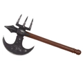 Wikinger Doppel-Axt aus PU-Schaum mit verwittertem Metall-Finish und Holzmaserung - Wikinger Axt (HPB23105)