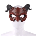 Maschera di Halloween da diavolo rossa con corna di ariete nere su testa modello - Taglia unica / Stile Demone Rosso (HDB22188)