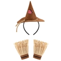 Σετ στολή σκιάχτρου Halloween με στέκα καπέλο και περικάρπια από άχυρο για μεταμφίεση - Σετ Κορδέλα και Περικάρπιο Σκιάχτρου (HEUJ232470)