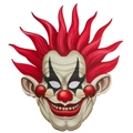 Maschera da clown spaventosa con capelli rossi a punta per costumi da cosplay - Taglia unica / Stile Pagliaccio Rosso (CDA21001)